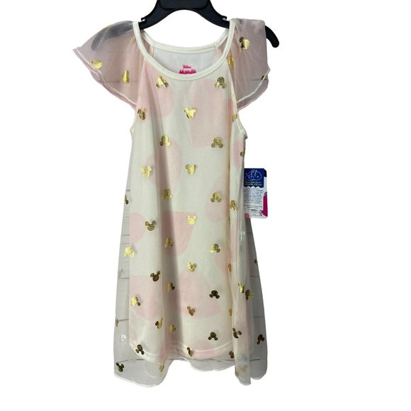 Disney Minnie Mouse Toddler Girl's Valentine's Day Foil Hearts Nightgown Gown 5t - Picture 1 of 6